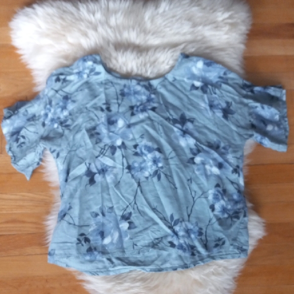 Elena Baldi Short Sleeve Printed Linen Top - Picture 2 of 7